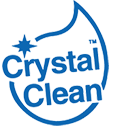 Crystal clean logo on display of the website